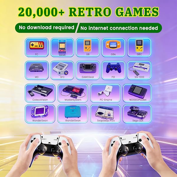 Upgraded Video Game Stick 2026 Retro Gaming Console Built-in 23 Emulators, 20000+ Game System with 4K HDMI Output, Plug & Play Gamestick with 2 Controllers, Easter Gifts for Kid Adults - Mac - 2