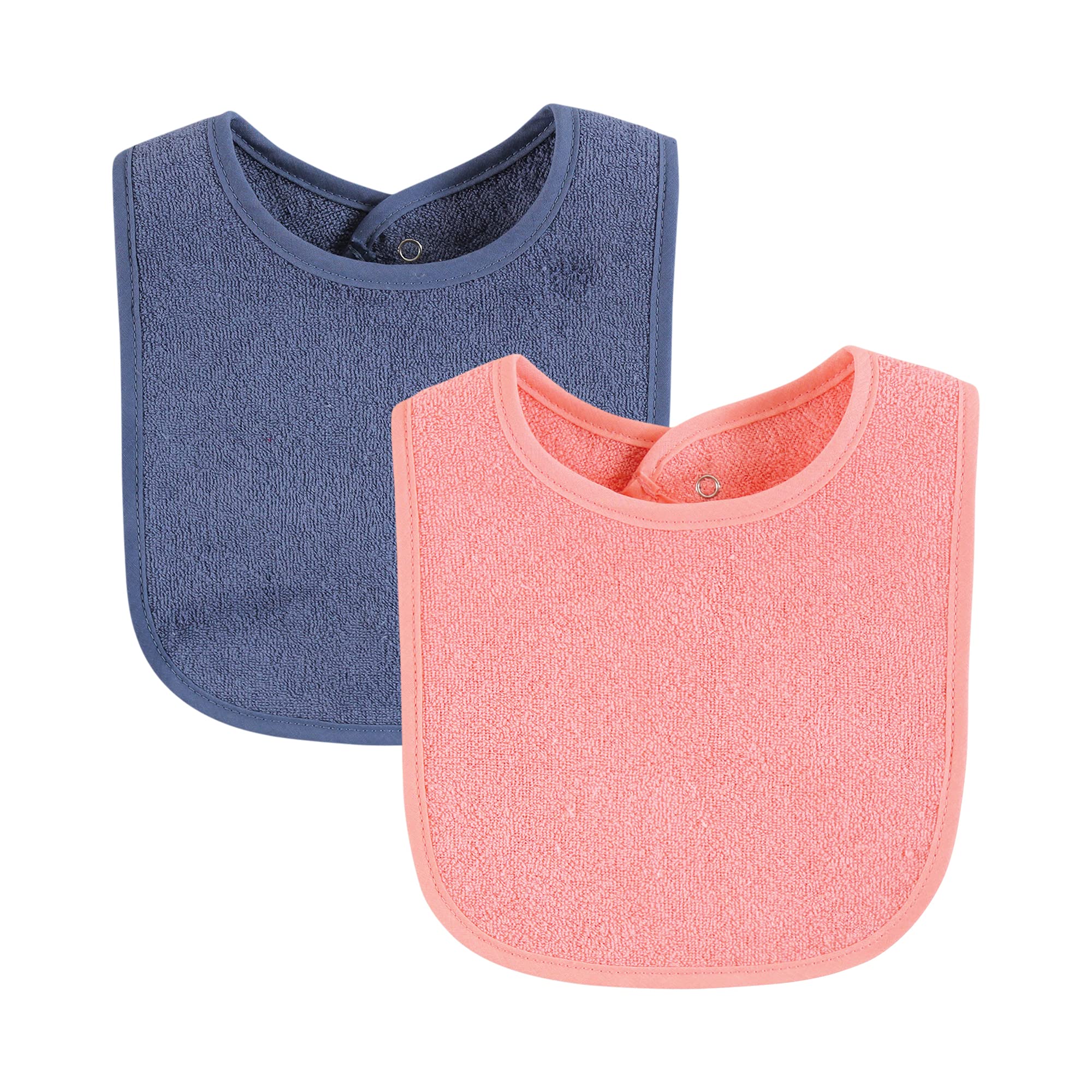 Hudson Baby Unisex Baby Drooler Bib with Waterproof Lining, Pink Blue, One Size