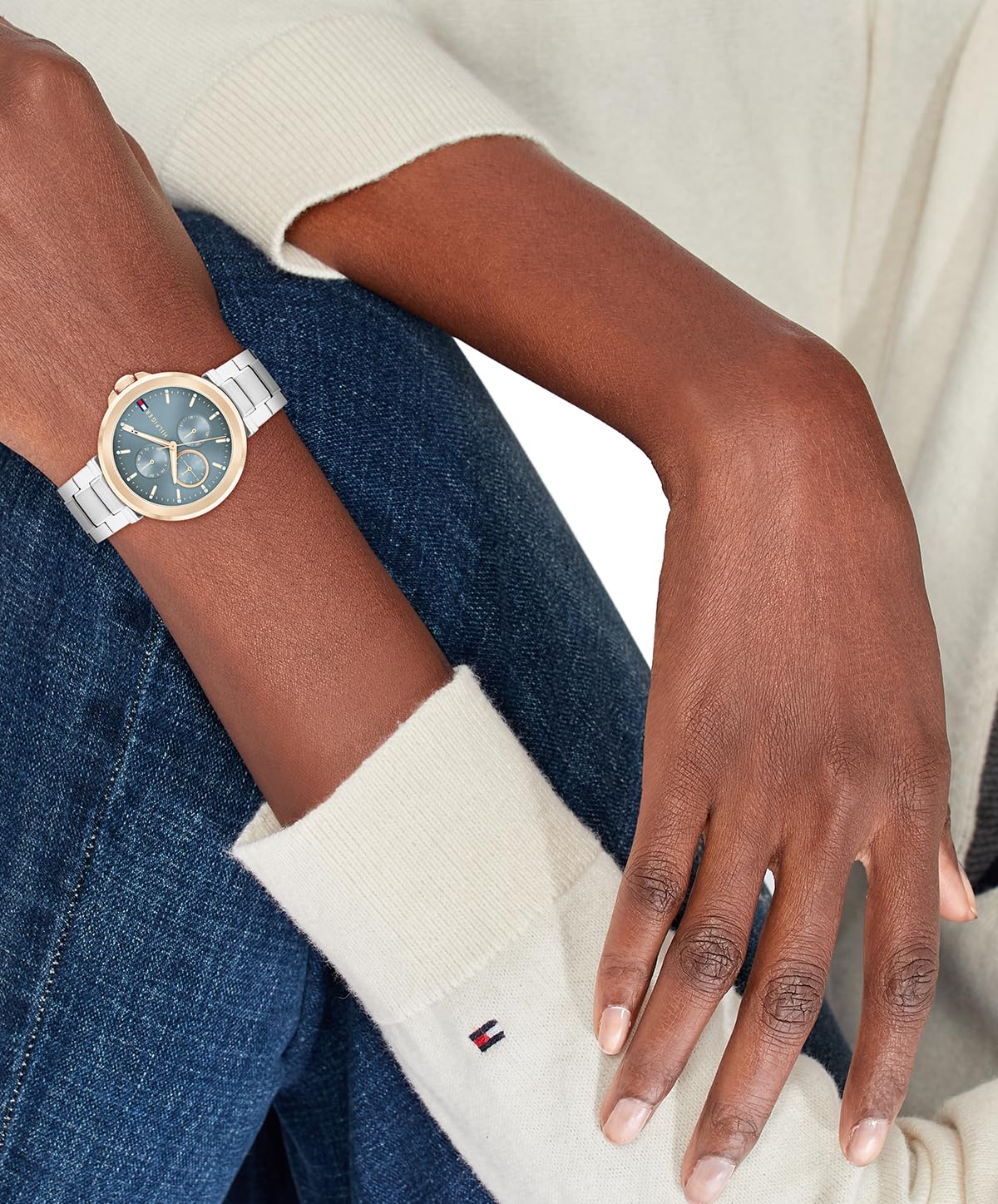 Tommy Hilfiger Orologio Analogico Multifunzione al Quarzo da Donna con Cinturino in Acciaio Inossidabile