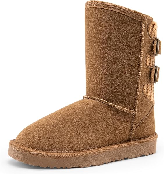 DREAM PAIRS Dziewczęce i chłopięce zimowe botki wysokie buty zimowe dla dzieci ocieplane