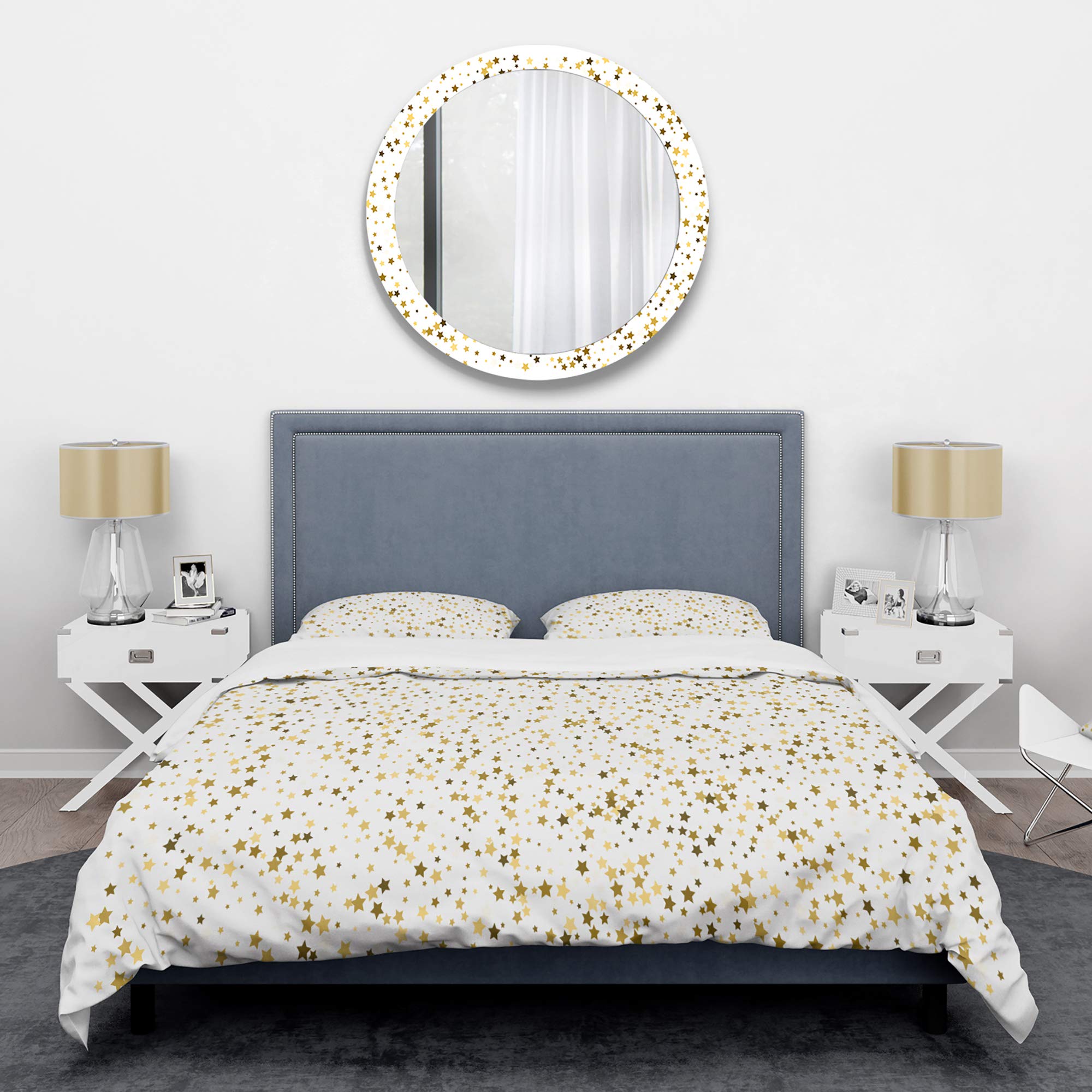 Parure de lit DesignQ moderne aux éclats dorés mid-century pour une chambre élégante