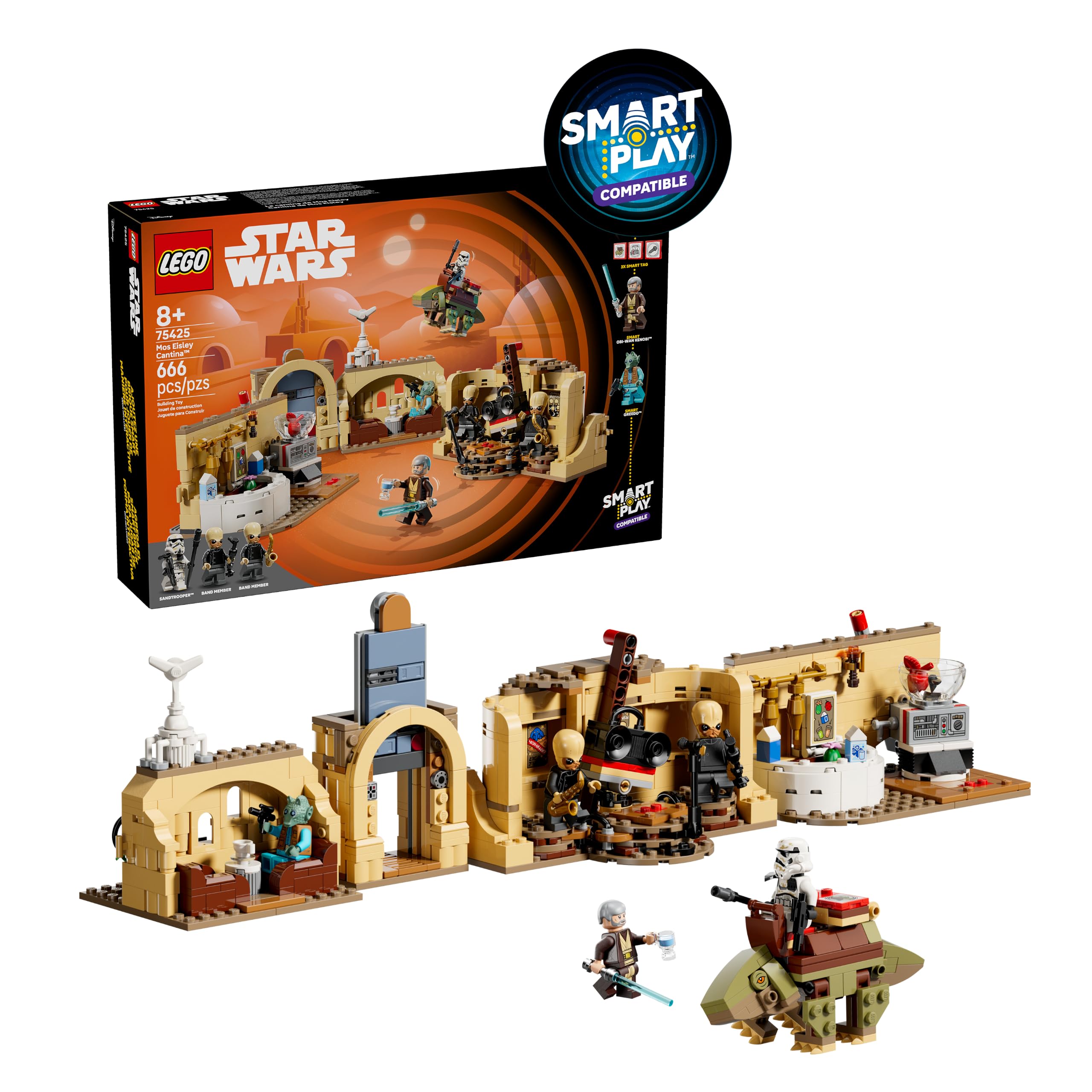 LEGO Star Wars 75425 SMART Play: Mos Eisley Cantina - Compatible Interactive Toy Set incl. 3 SMART Tags and 2 Minifigures - Gift Idea for 8+ Year Old Boys, Girls & Adult Fans