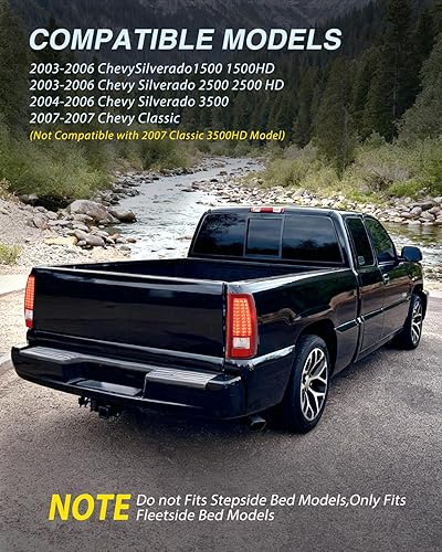 Vista 166 de Nilight Conjunto de luz trasera para Chevy Silverado 1500 1500HD 2500 2500 2500HD 3500 2007 Chevrolet Classic OE estilo pasajero lámpara trasera