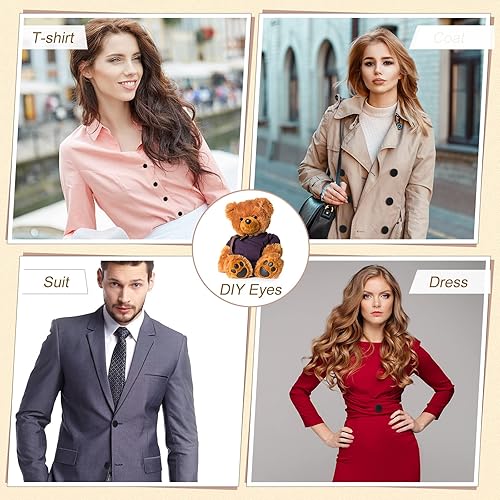 Miniatura 6 de 40 botones de traje de esmoquin, botones negros, incluyen 8 botones frontales de chaqueta de 0.709in, 710 pulgadas, 24 botones de costura vintage de