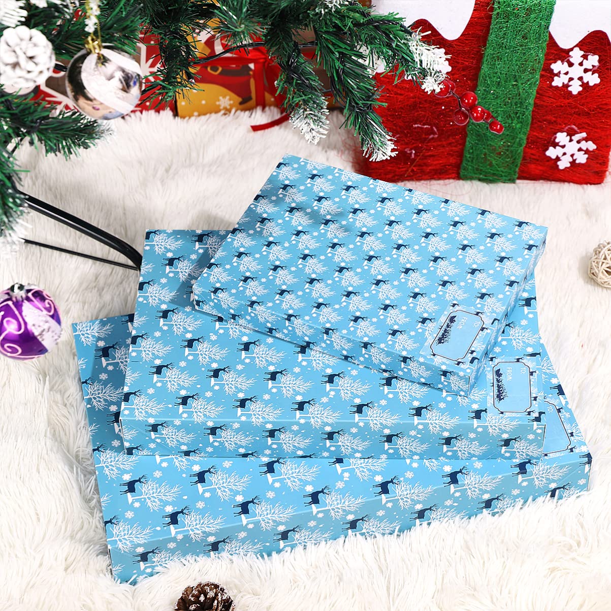 Cabilock 12stücke Weihnachts Geschenkboxen Für Shirts Designs Stabiler Karton Für Kleidung Schals Und Mehr Inkl Dekorationsband Für Festliche Anlässe