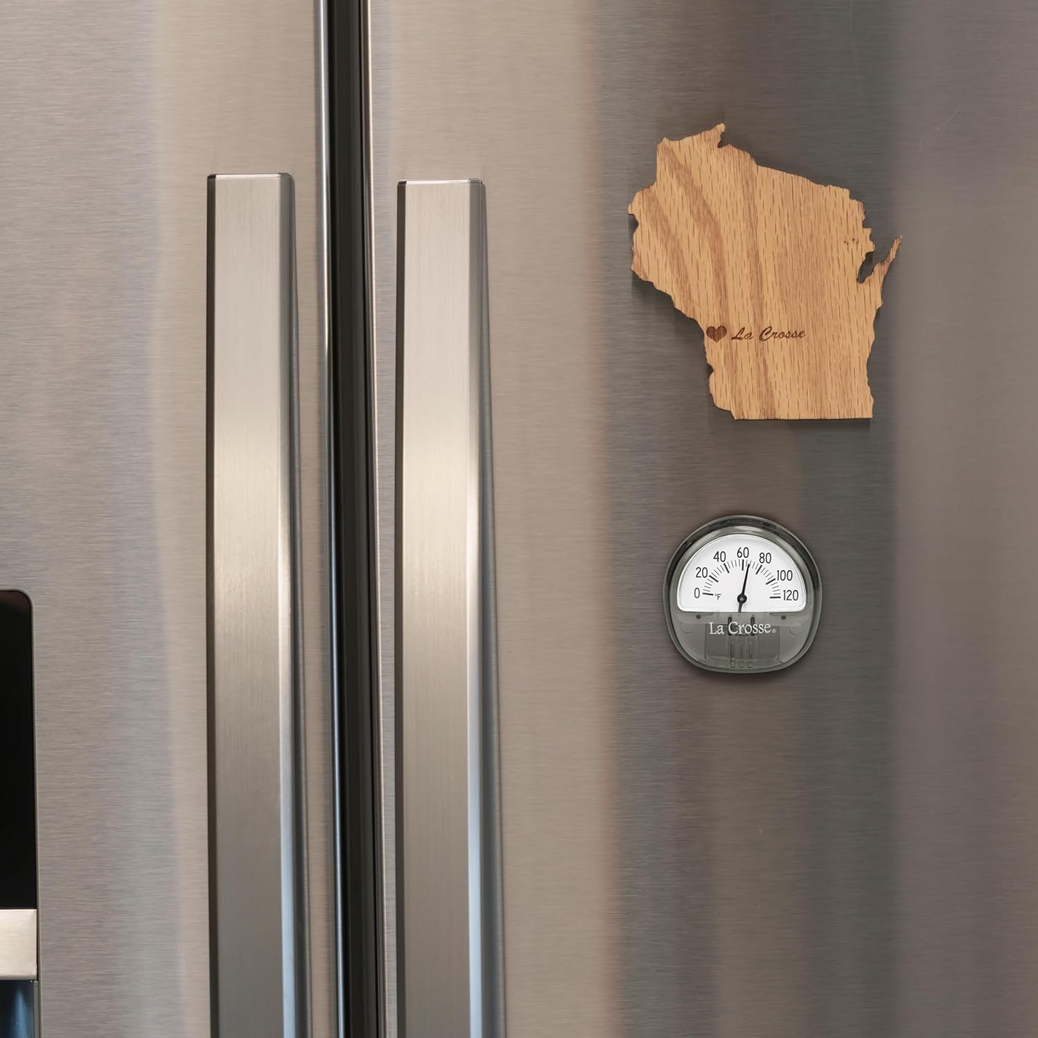 La Crosse 104-106G Gray Indoor/Outdoor Thermometer with Magnetic Back