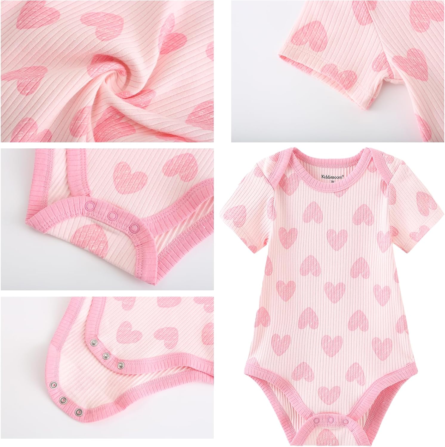 Baby Girls Boys Clothes Short Sleeve Outfit Romper Headband Set Newborn Bodysuits 0-12M - Image 4