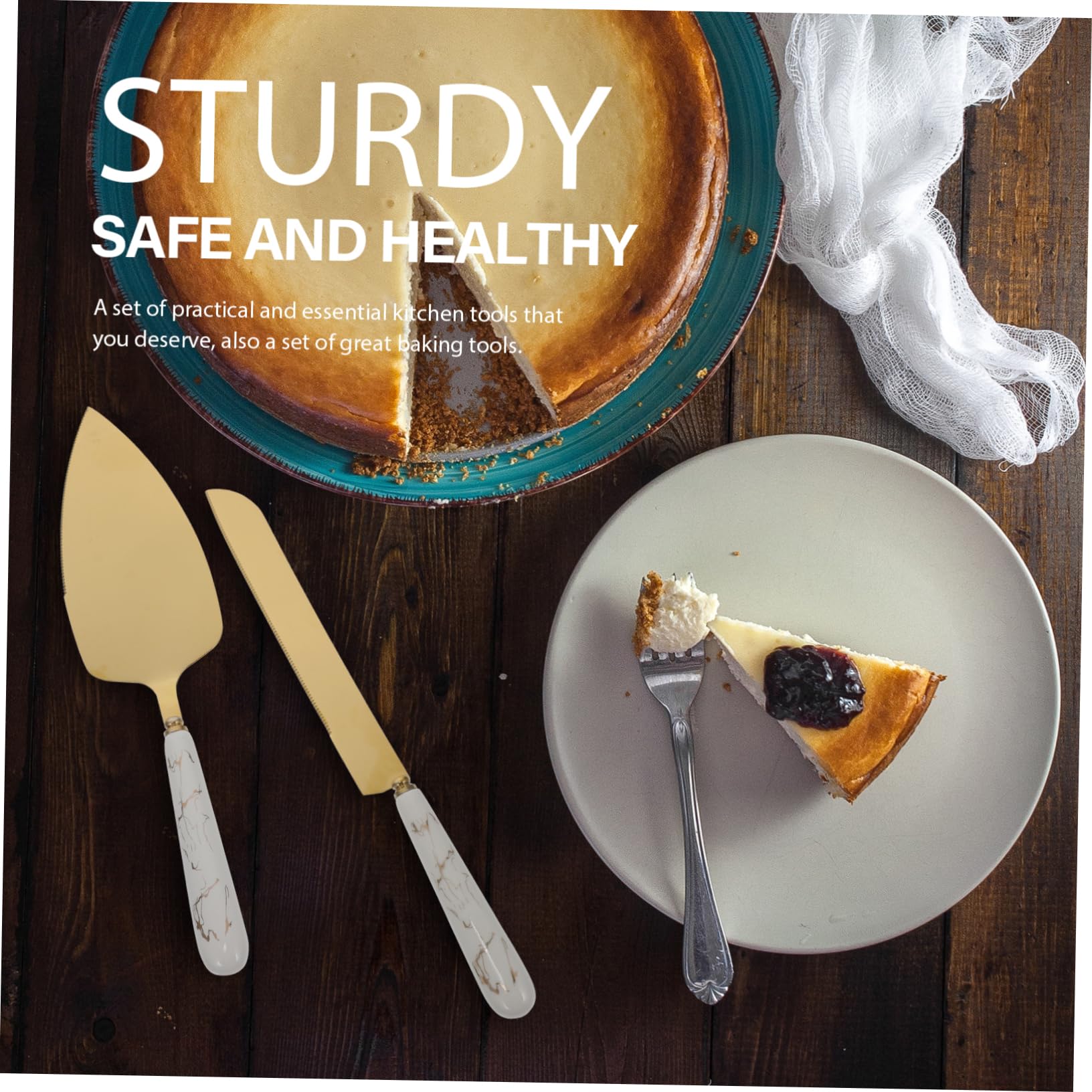 CIYODO 2pcs Cheese Spatula Cake Spatula Ceramics Kitchen Supply White Stainless Steel Pizza Cutter