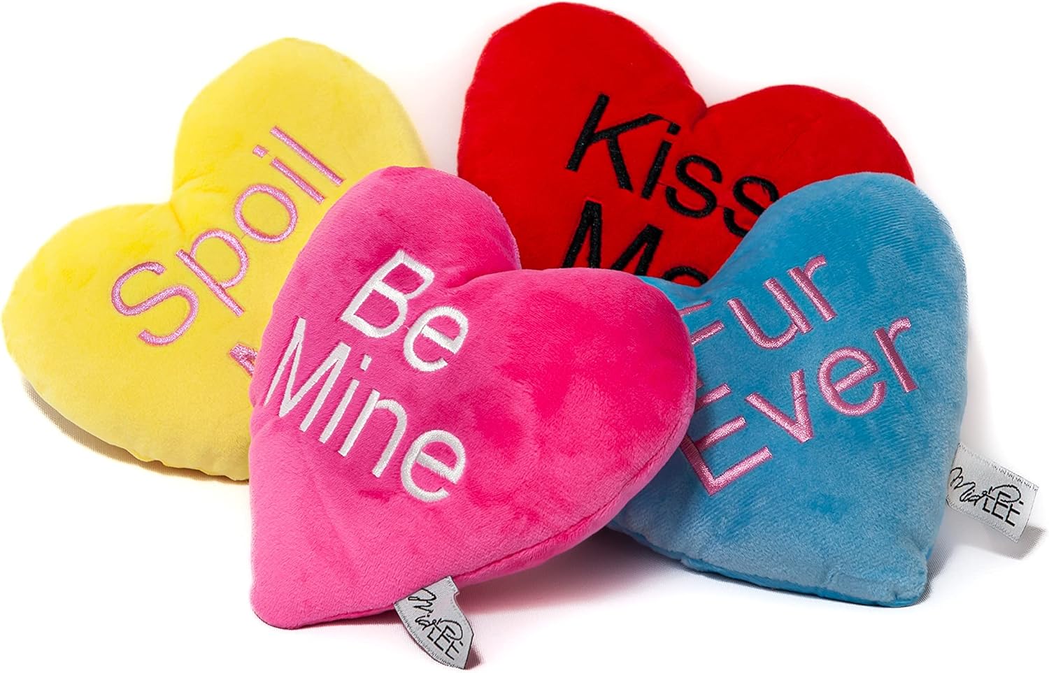Midlee Candy Heart Valentine's Dog Toy- Set of 4 (Small)