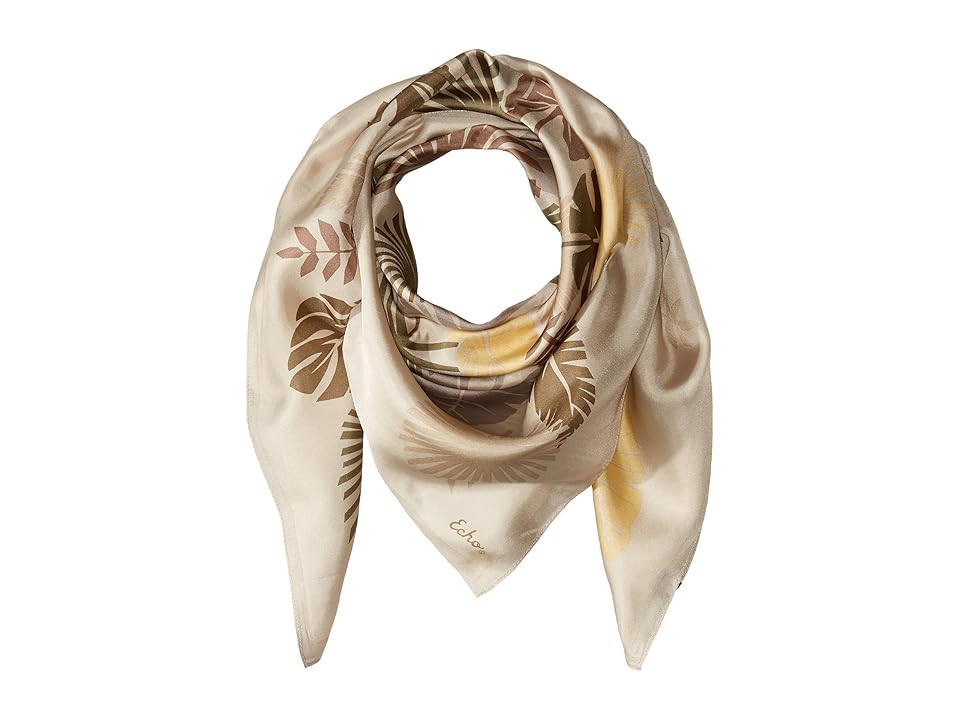 

Echo Design Summer Palms Silk Square Scarf (Sand) Scarves, Beige