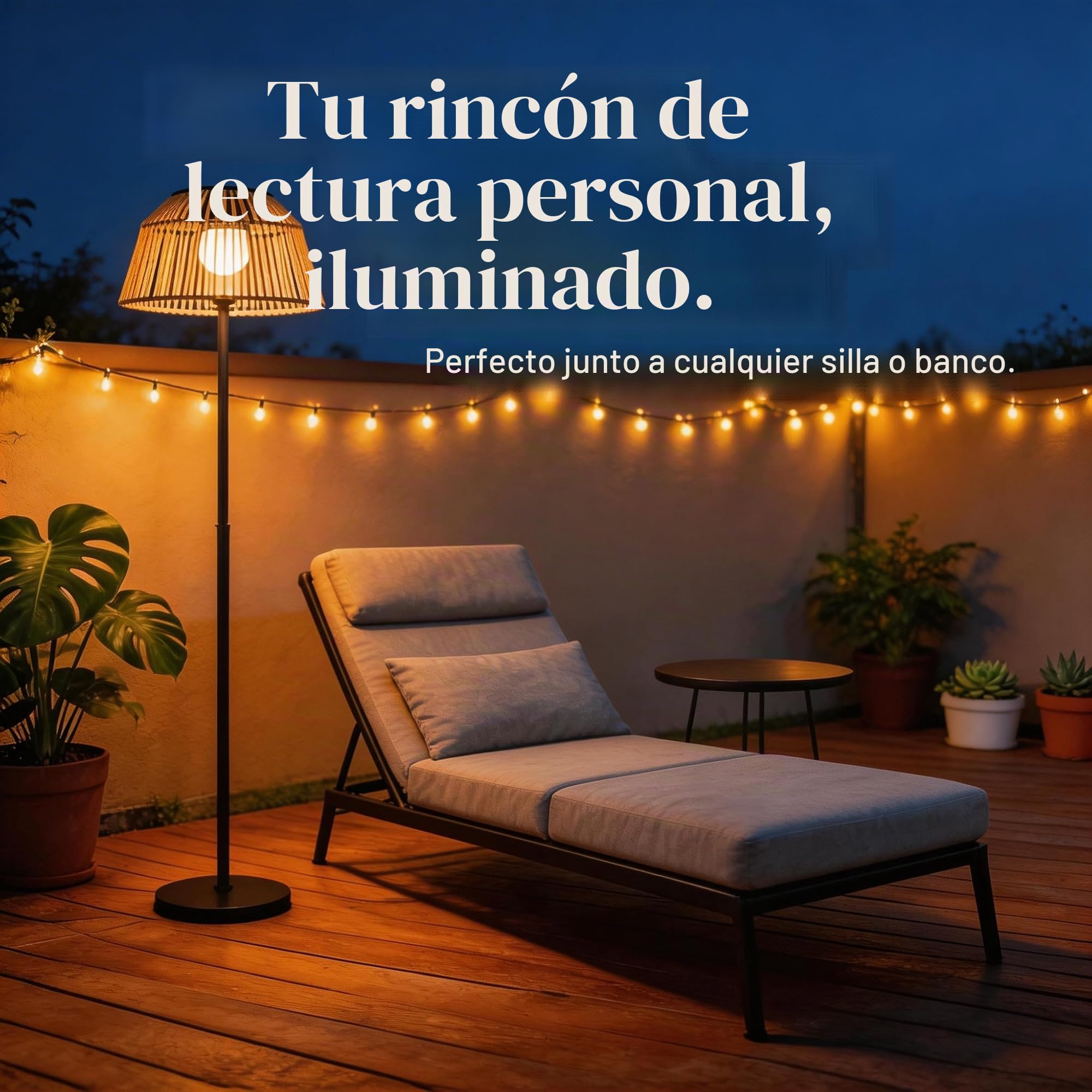 Lámpara Solar Exterior Impermeable 3 Alturas - Luz Auto-On al Anochecer, Diseño de Mimbre para Terraza, Jardín, Balcón - Ambiente Acogedor Sin Cables