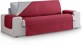 Vipalia Housse de canapé rembourrée réversible Bicolore. Housses de canapé 3 Places Rhombus. Couvre Les canapés de Salon réglables antitache. Couleur Grenat - Gris. Housse de canapé 3 Places (160 cm)