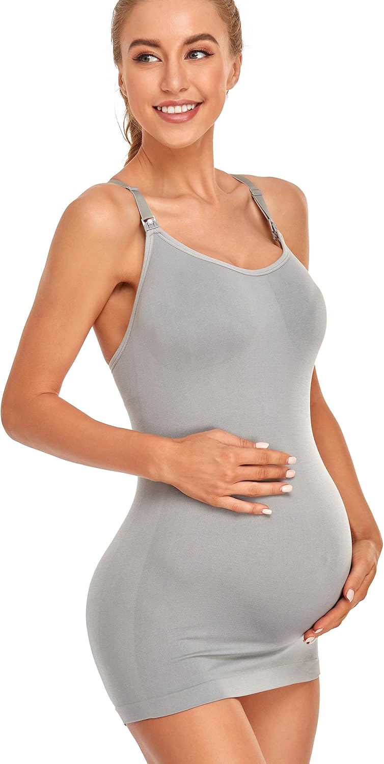 GXXGE 4Pack Women's Nursing Tank Top Cami Nursing Maternity Bra Breastfeeding Shirts with Adjustable Straps - Image 4