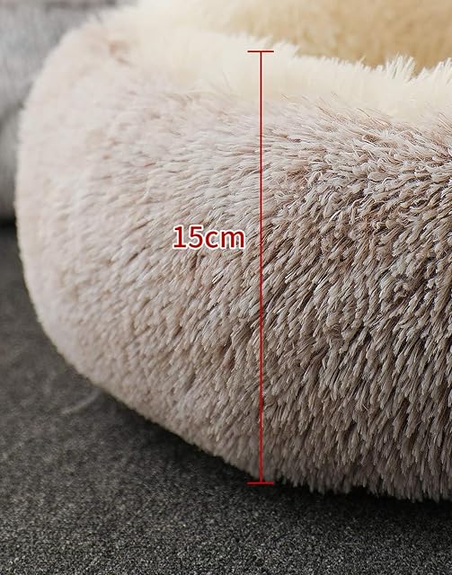 Foto 6 de 8 de Cama para gatos, de felpa suave, con forma de cueva; casa para gatos en interiores y cojín para dormir