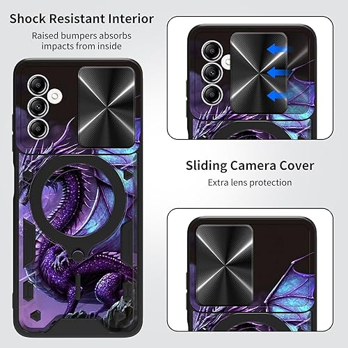 Vista 64 de Funda protectora híbrida para Samsung Galaxy A53 5G de 6.5 pulgadas y anillo giratorio de 360 grados, función atril, híbrida, de doble capa