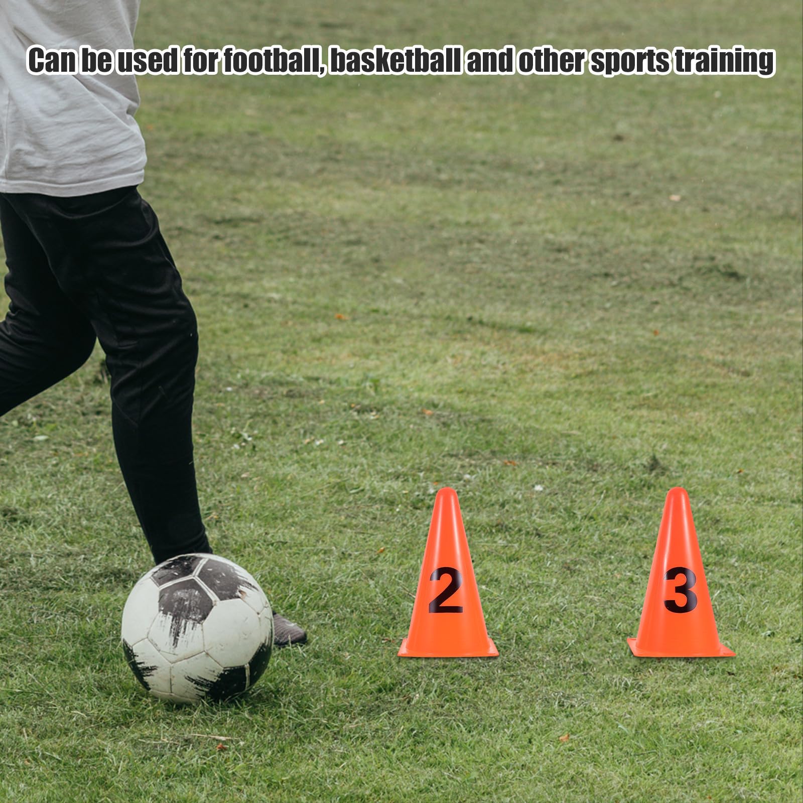 15 Conos de Entrenamiento de Velocidad Numerados de Plástico Naranja, Marcadores para Fútbol y Otros Deportes, Fáciles de Seguir Números Claros para Atletas