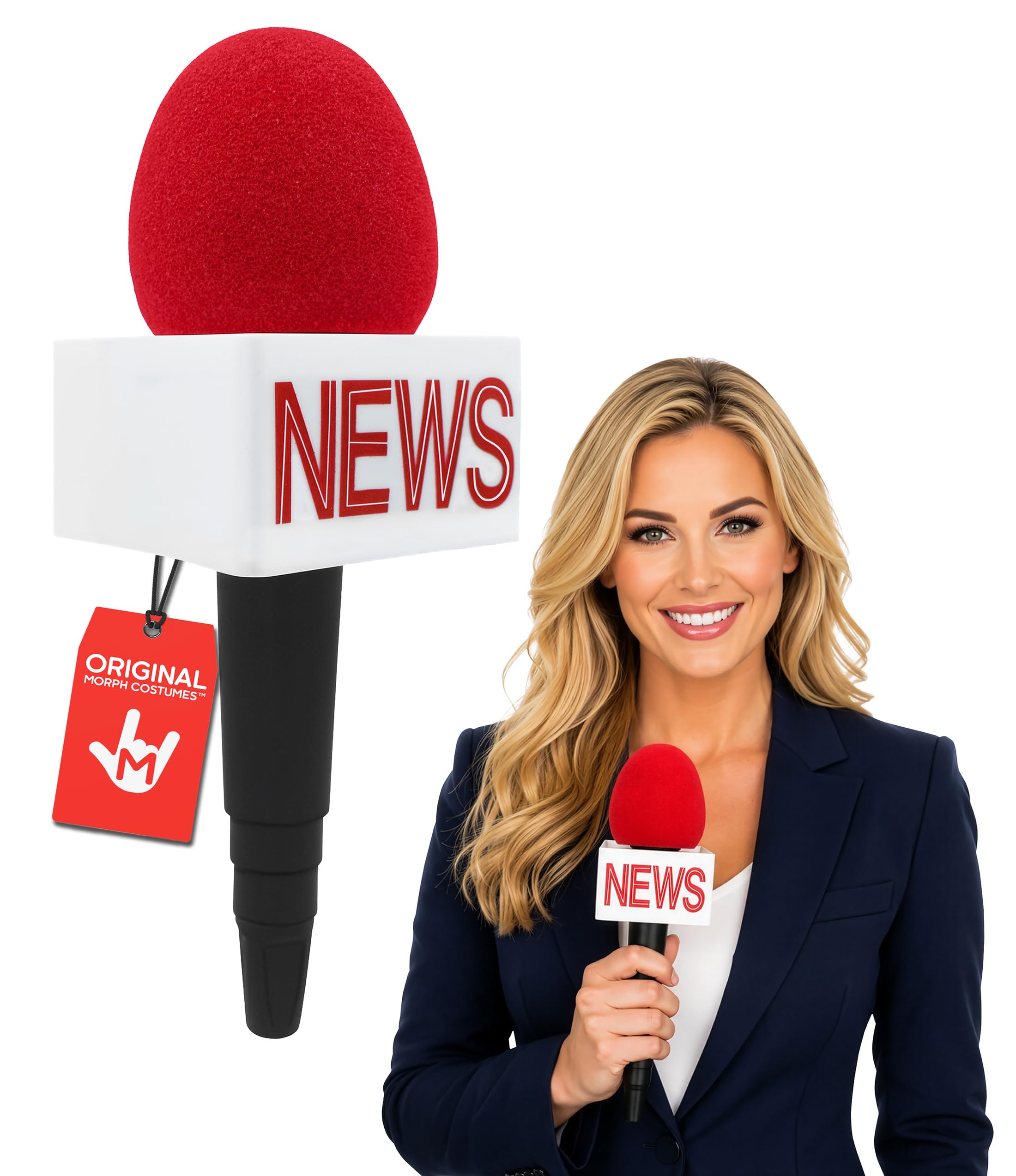 Nicky Bigs - Micrófono de reportero de Noticias, Talla única