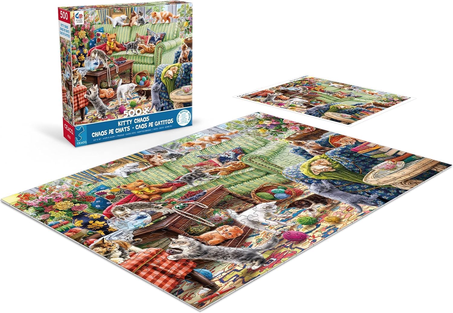 Ceaco - Paws Gone Wild - Kitty Chaos - 500 Piece Jigsaw Puzzle