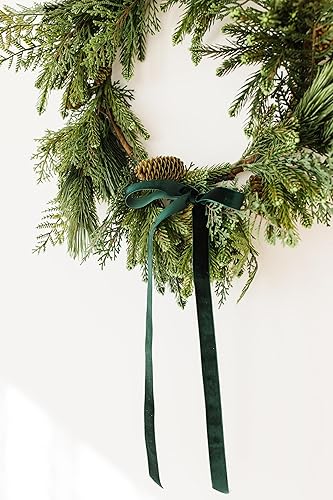 Miniatura 8 de Cinta de terciopelo verde para envolver regalos, 78" x 20 yardas