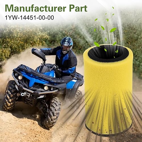 Miniatura 5 de Filtro de aire 1YW-14451-00-00 para Yamaha Kodiak 400 YFM400 4x4 Timberwolf 250 Big Bear 350 YFM350 Moto-4 350 250 YFM250 1987-2000