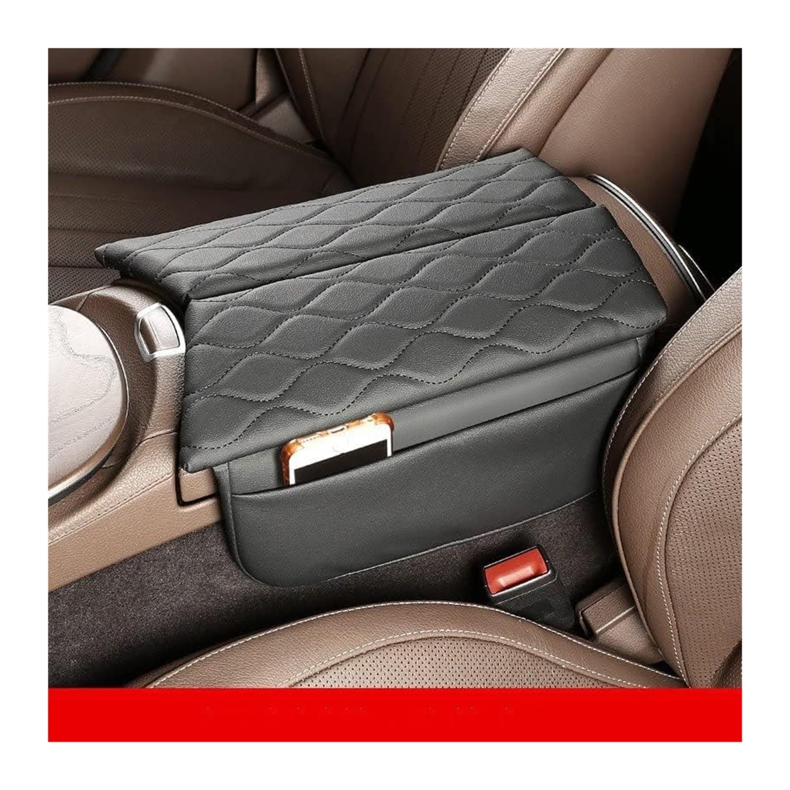 Für Benz W213 E-Klasse 2017-2022 CLS 2018-2022 Kratzfestes Leder-Armlehnenkissen-Konsolen-Armlehnenbox-Abdeckungspolster Armlehne Abdeckung(Svart)