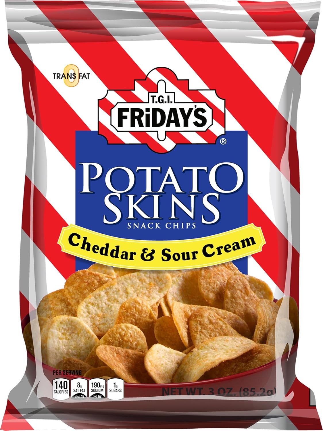 TGI Friday's, Potato Skins Snack Chips, Cheddar & Sour Cream, 3.0 oz. (6 Count)