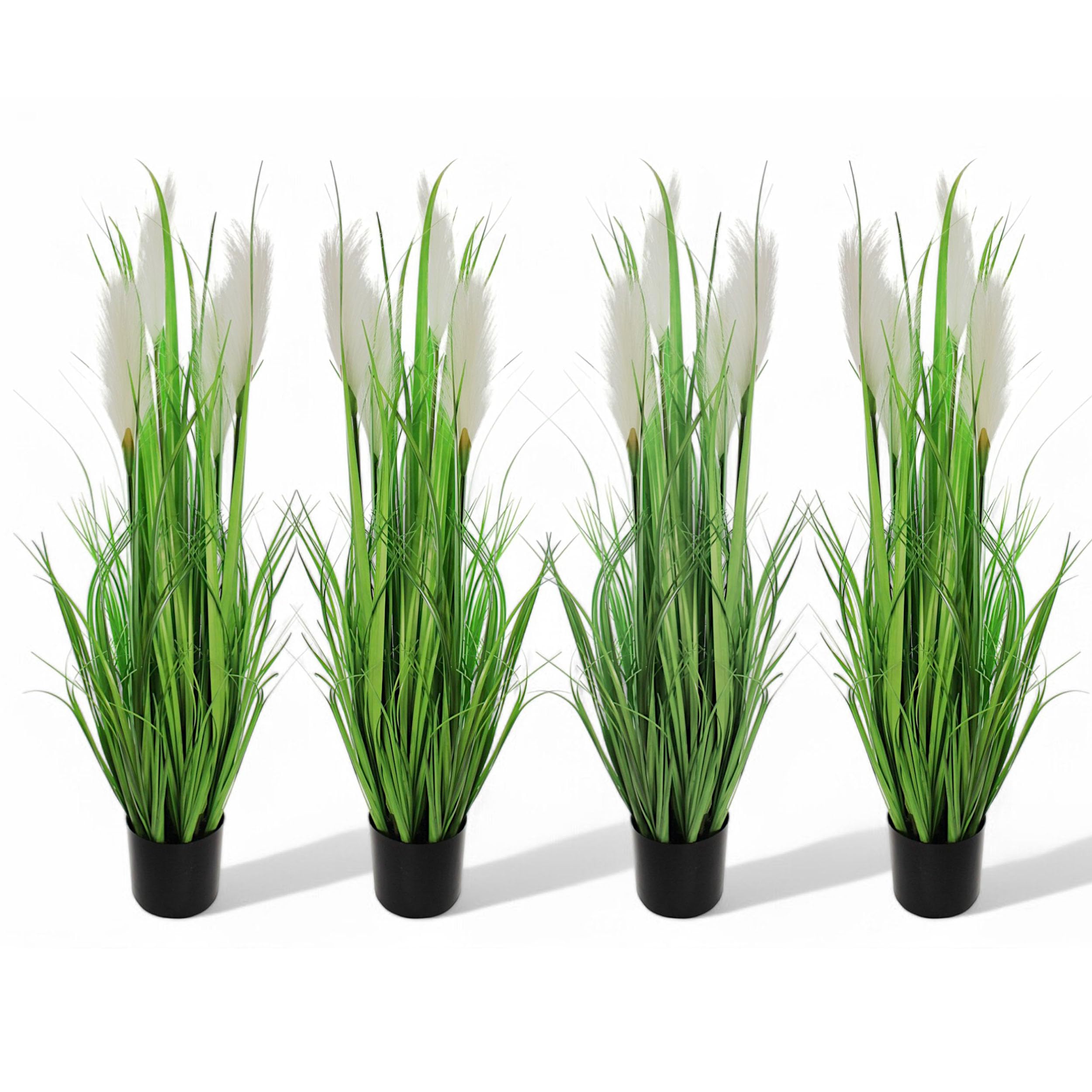 Arnusa Herbe de la pampa artificielle - 90 cm de haut - En pot - Herbe décorative - Plante artificielle d'intérieur (4)