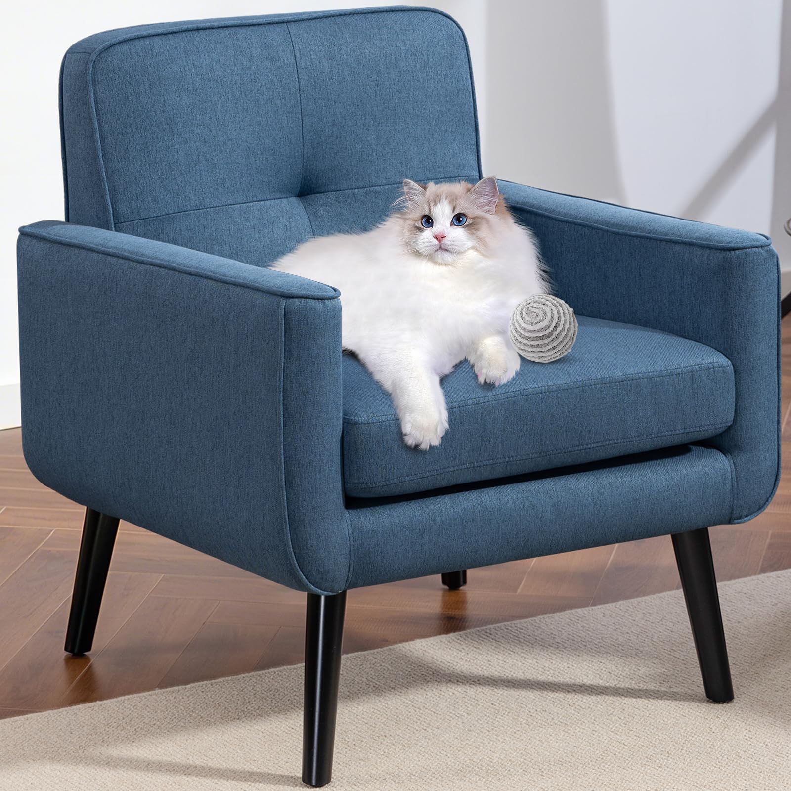 Vogue Furniture Direct Mid Century Accent Chair in Blue