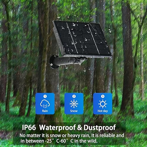 Miniatura 6 de Paneles solares de cámara de rastro de 4 W, kit de panel solar de salida de 12 V con batería de 6000 mAh, cargador de batería solar para cámara de