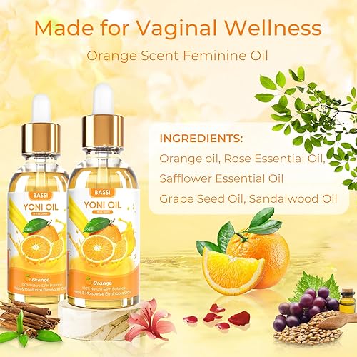 Miniatura 4 de BASSI Yoni Oil - Hidratante vaginal orgánico de aceite femenino de Yoni, equilibrio de pH para mujeres, desodorante femenino, elimina el olor con