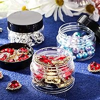 Vista 6 de SATINIOR 24 frascos de plástico transparente vacíos con tapas, recipientes de almacenamiento redondos de boca ancha para productos de belleza, crema