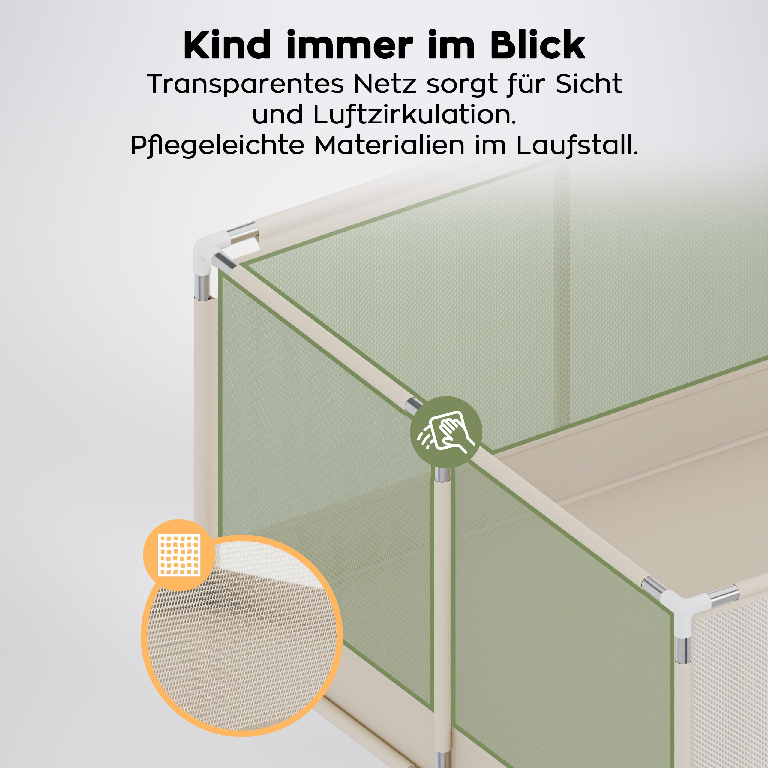 Tulano Cozy XXL Laufgitter & -Ställe für Babys - Faltbarer Baby Laufstall