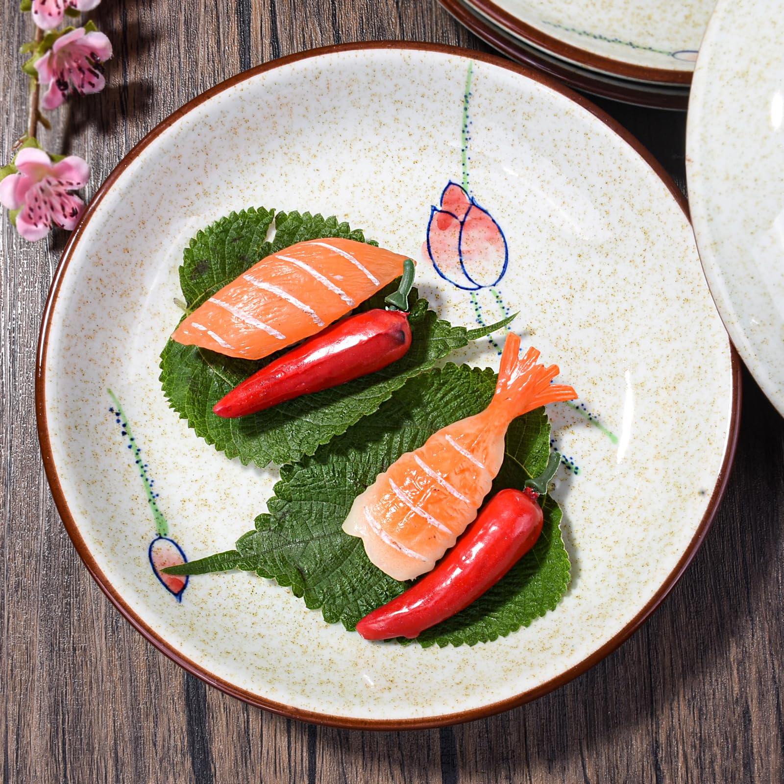 Lot de 4 assiettes japonaises en céramique (YPL, 17,8 cm)
