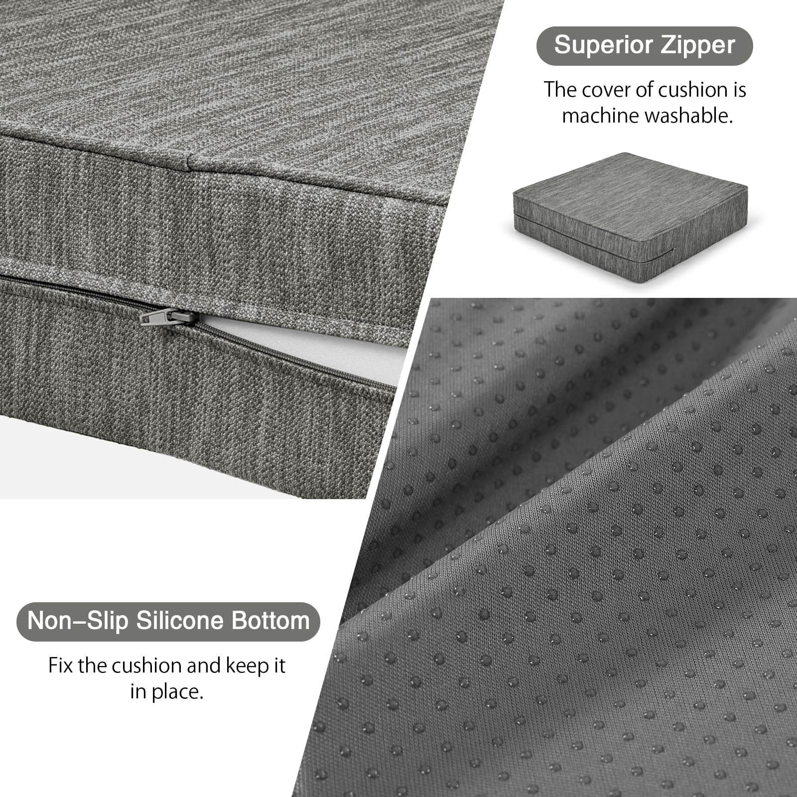 Cojín grande de espuma viscoelástica de doble capa para reclinador, sofá, silla de brazo con cubierta lavable texturada, base antideslizante para alivio del dolor y la presión de la cintura