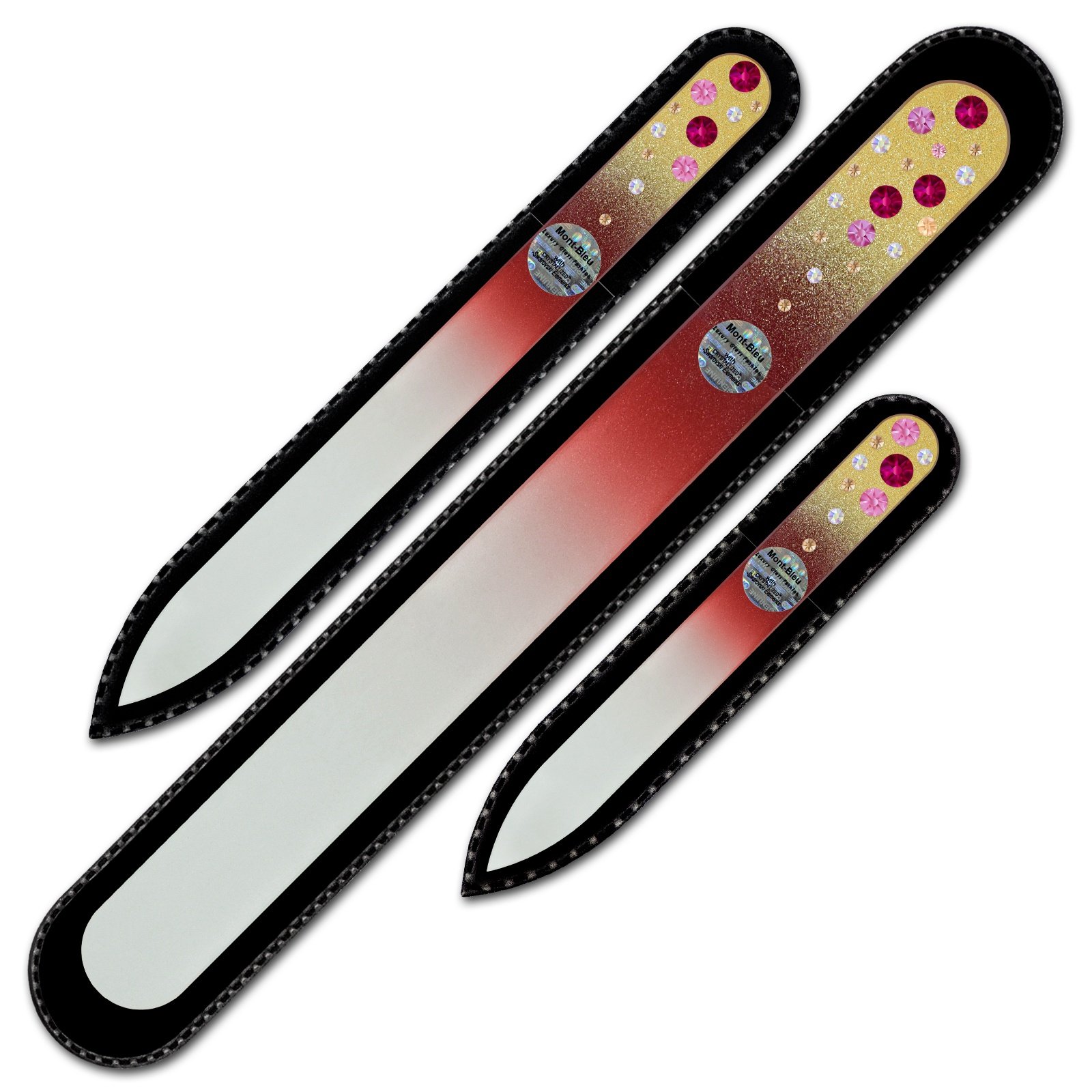 Mont Bleu Set of 3 Crystal Nail Files hand decorated with crystals from ...
