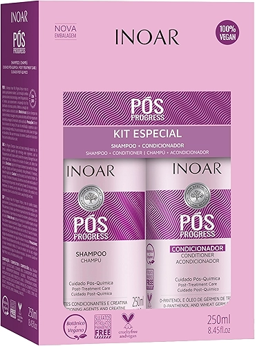 Kit Duo Shampoo e Condicionador Pós Progress, Inoar, 250 Ml
