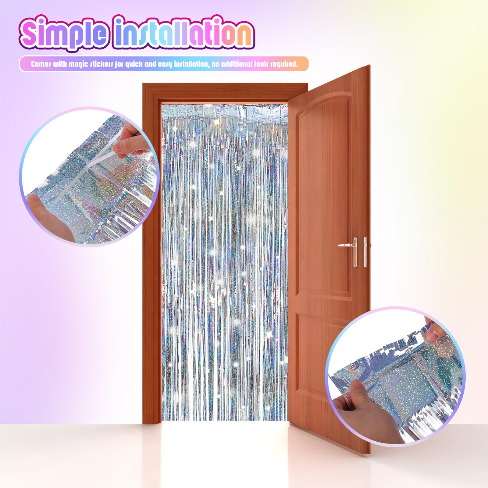 Cabilock Silber Lametta Vorhang 98X39 Zoll Glitzer Fransen Party Hintergrund Vorhang Für Geburtstag Hochzeit Feierlichkeiten Deko Streamer Kulisse