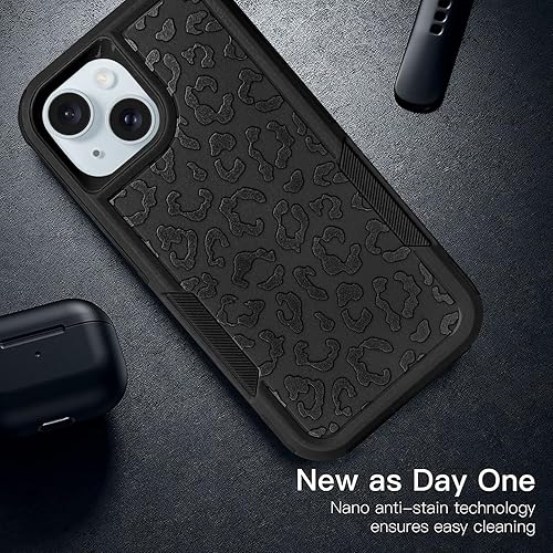 Miniatura 6 de MOWIME Funda compatible con iPhone 15 de leopardo, estampado de guepardo, a prueba de golpes, resistente, TPU duro, parte trasera de policarbonato