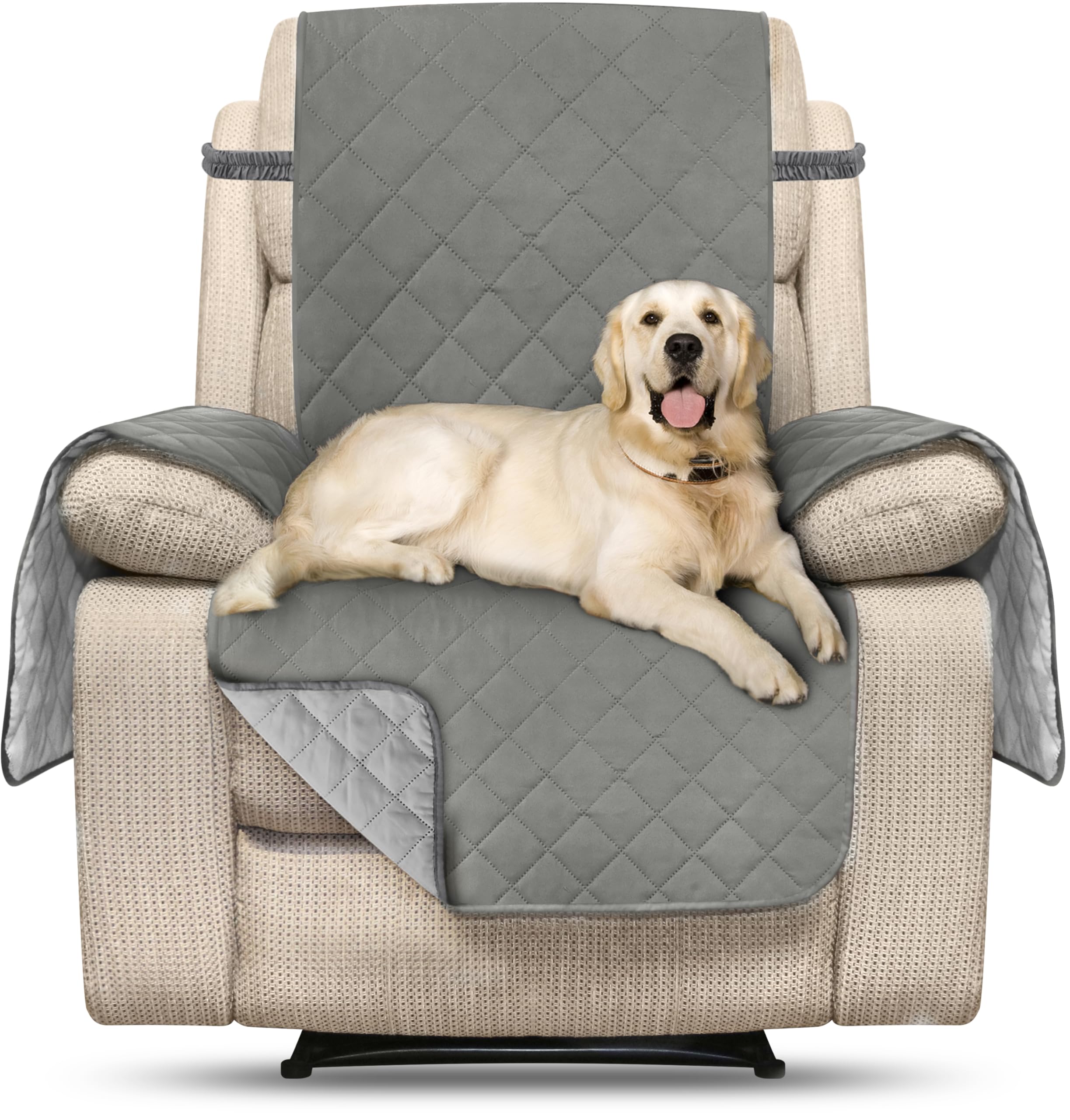 Utopia Bedding Resistente al Agua Funda de Sofa Reclinable, Reversible Protector para Sofás con Correas elásticas para Mascotas Cubre Sofa (Gris)