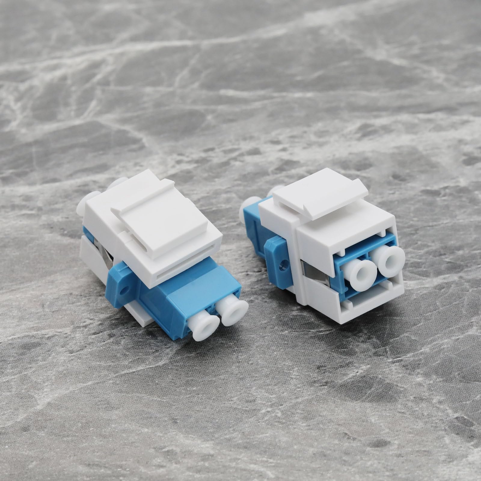 EMagTech Lot De 5 Coupleurs LC Vers LC - Fibre Optique LC - Fibre Optique Keystone - Duplex - 10 Go F/F - Pour Panneaux Muraux, Panneaux De Brassage, Surfaces, Boîtes De Montage