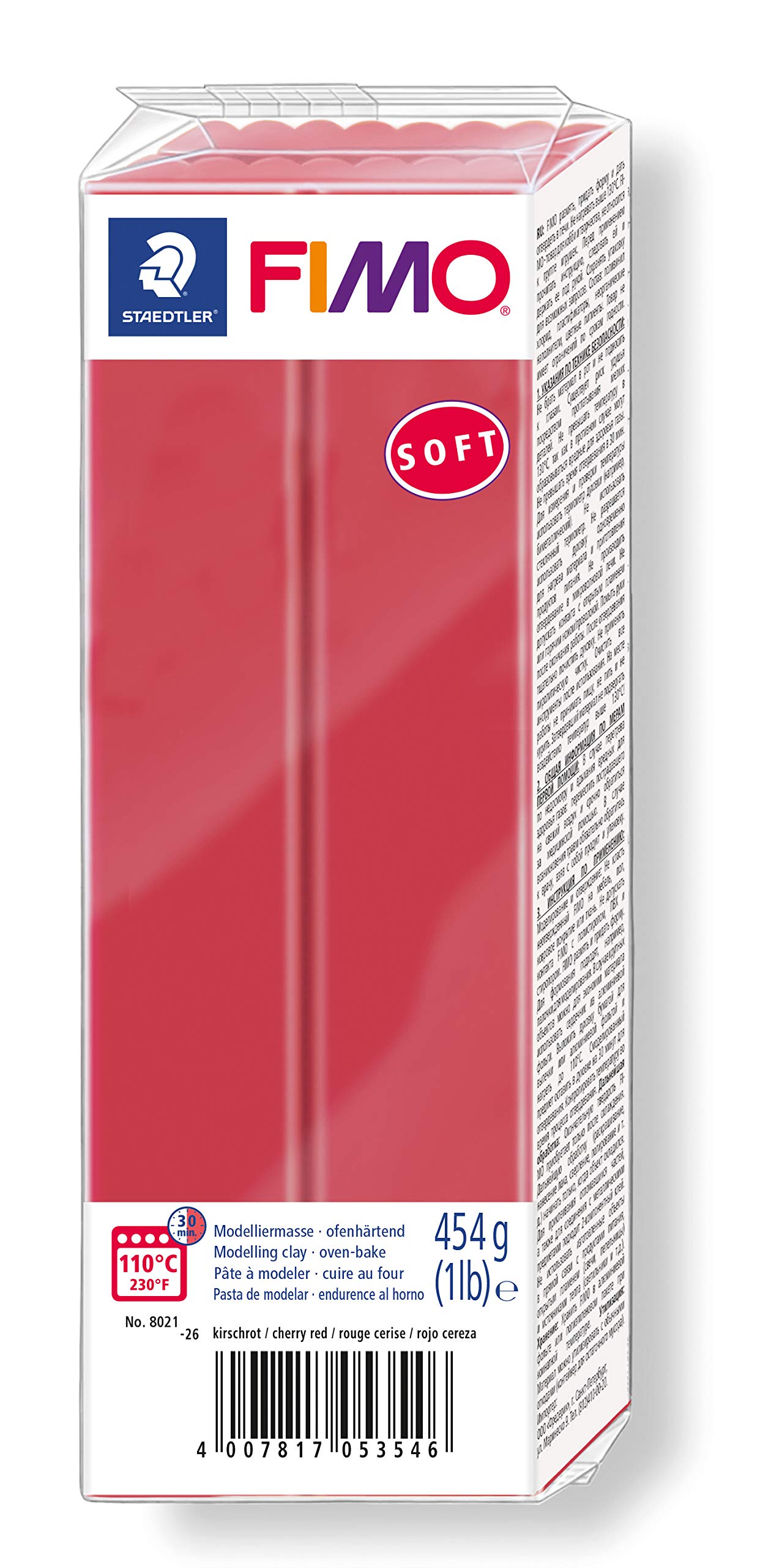 Staedtler 8021-26 ST Modelling Clay, Cherry Red,454g