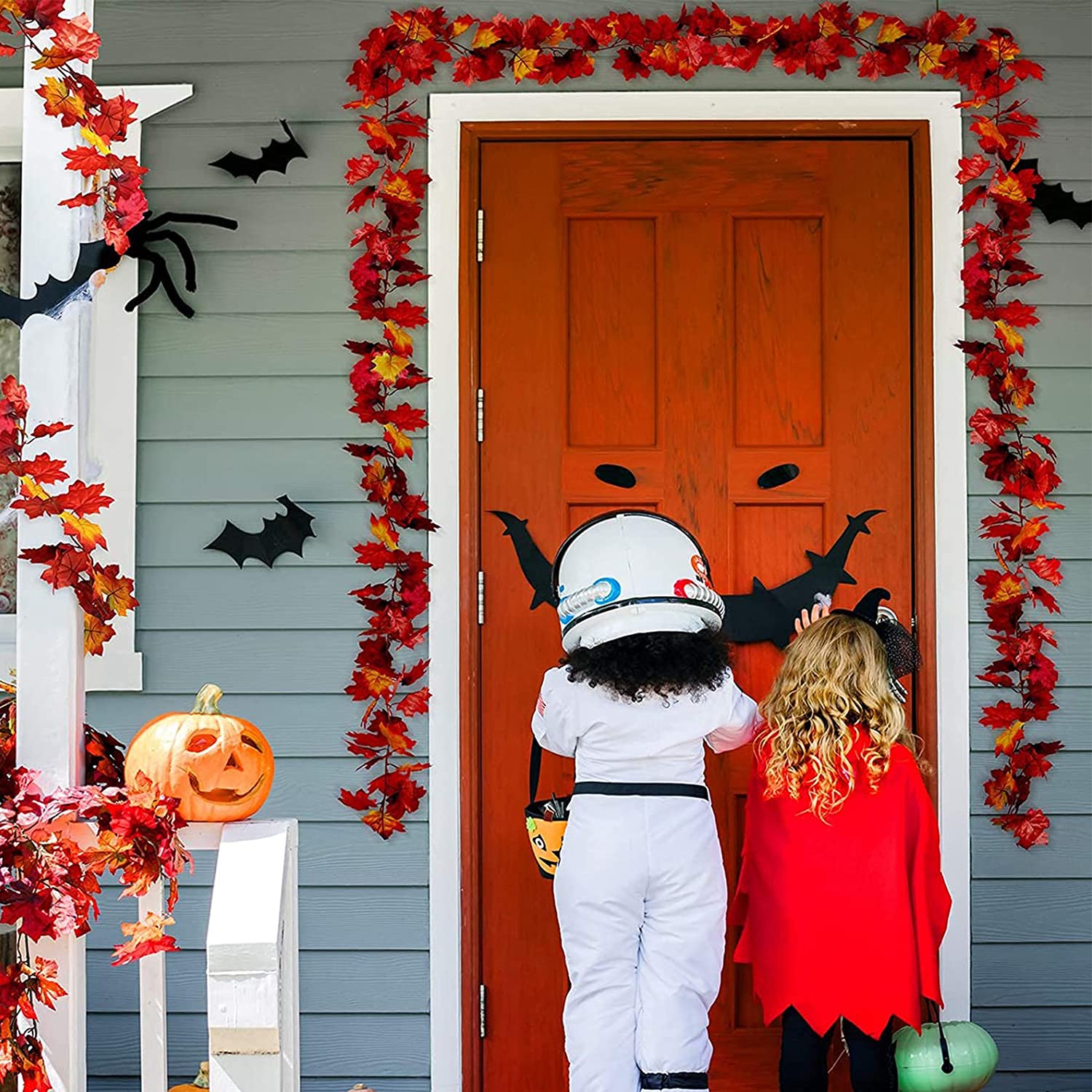 EZIGO Ghirlanda Di Foglie D'acero Autunnali – 3 Pezzi Da 1,8 M, Con 6 Ganci, Per Decorazioni Casa, Matrimonio, Halloween E Ringraziamento