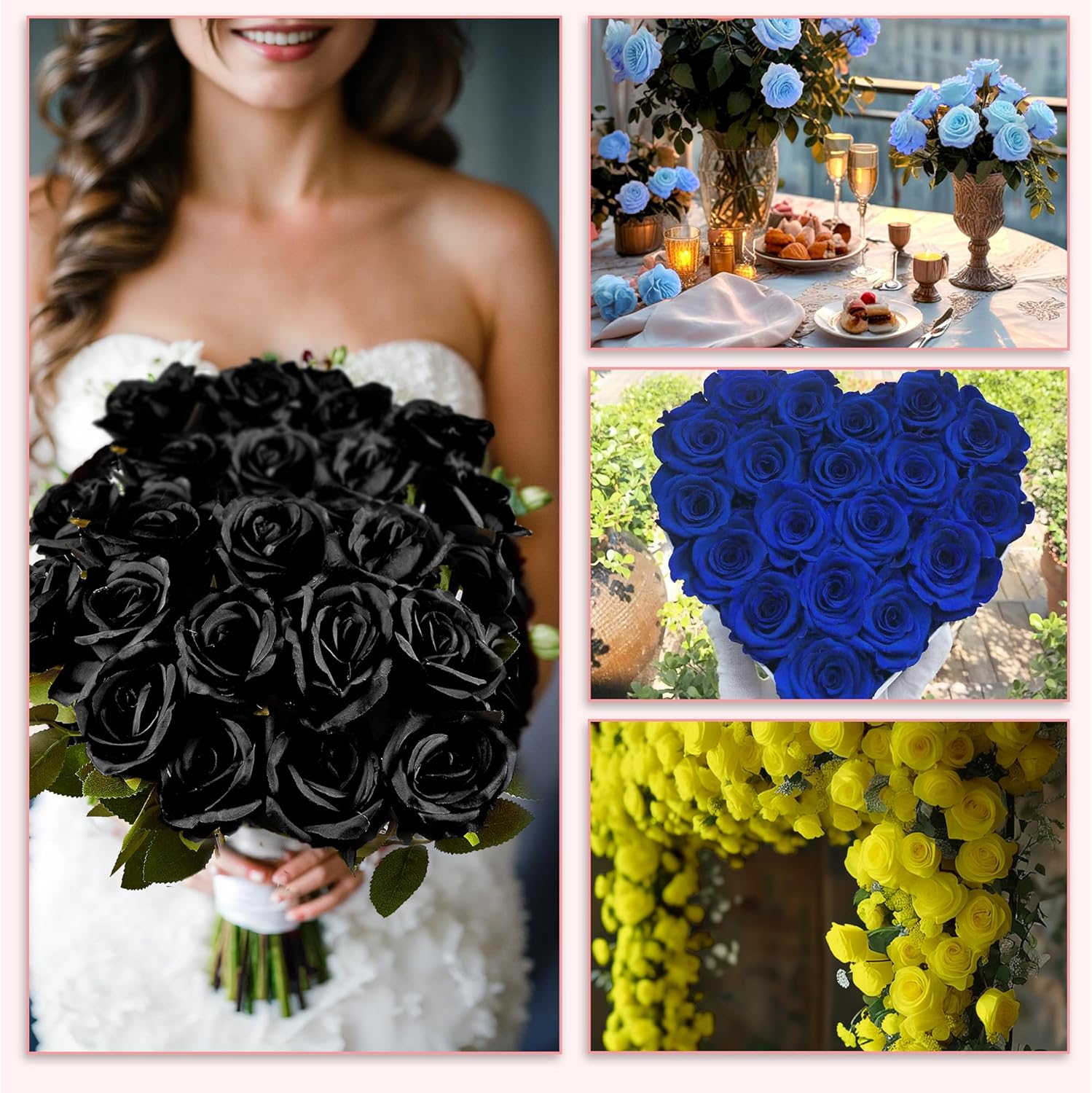 20PCS Artificial Roses with Long Stems - Realistic Silk Flowers, Fake Roses Real Touch Bouquet of Roses for Home Decor, Bridal Wedding Party Table Centerpieces, Bulk Faux Rose Flowers ( Sky Blue ) - Image 7