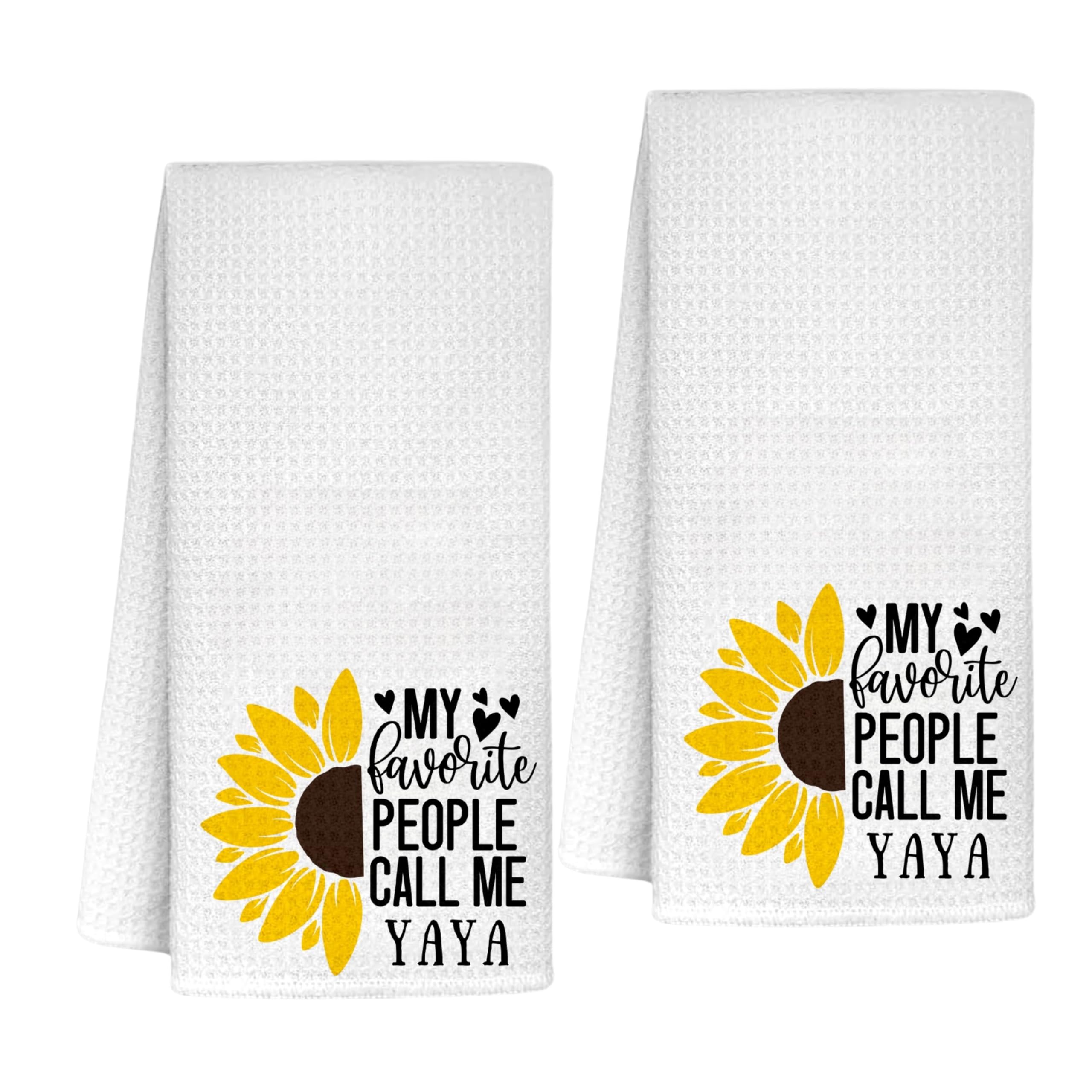 InnoBeta Yaya Gifts Kitchen Towel 2 Pack, Yaya Hand Towel Gifts for Grandma, 16x24 in Microfiber Dish Tea Towel for Christmas
