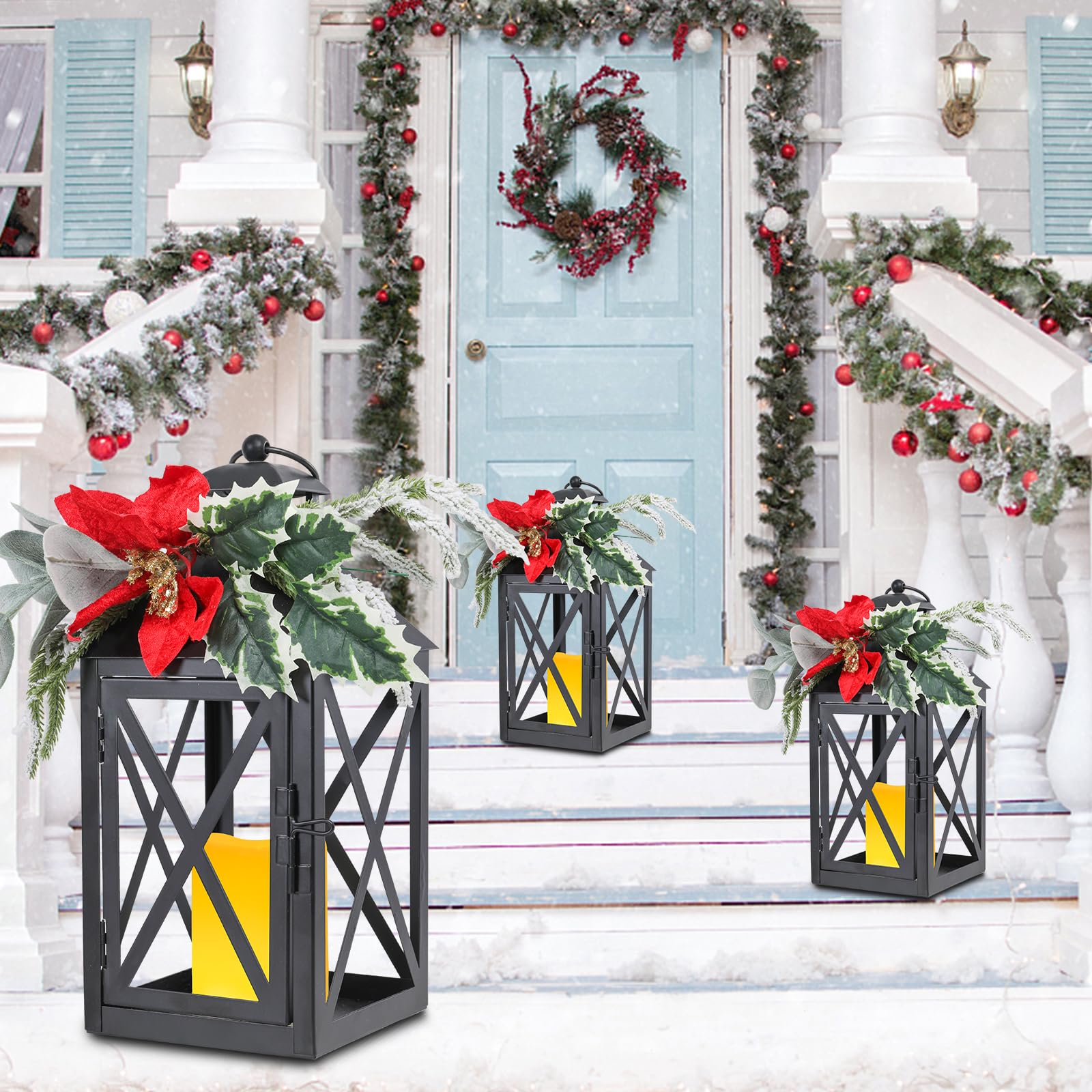 Amazon.co.jp: Taman クリスマスランタン 2個パック 吊り下げ式