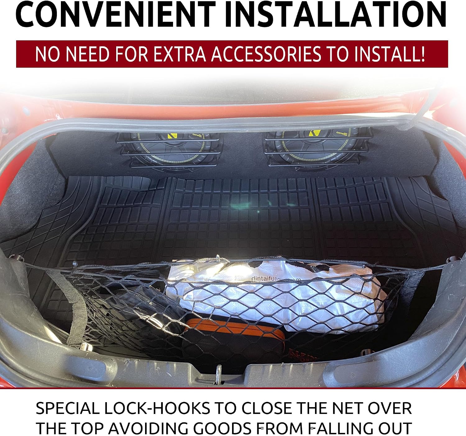Envelope Style Automotive Elastic Trunk Mesh Cargo Net for Chevrolet Camaro 2010-2024 - Premium Trunk Organizers and Storage - Luggage Net for Crossover - Best Car Organizer for Chevrolet Camaro