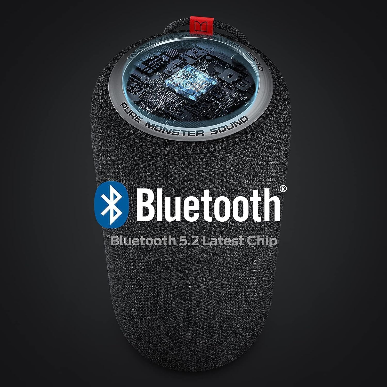 Monster S310 Bluetooth Speaker, Portable Bluetooth Speaker, 30W True Wireless Stereo Pairing Deliver Dynamic Sound, Waterproof Speaker, Bluetooth 5.2 Built-in Mic, 24H, for Family Outdoor - 5