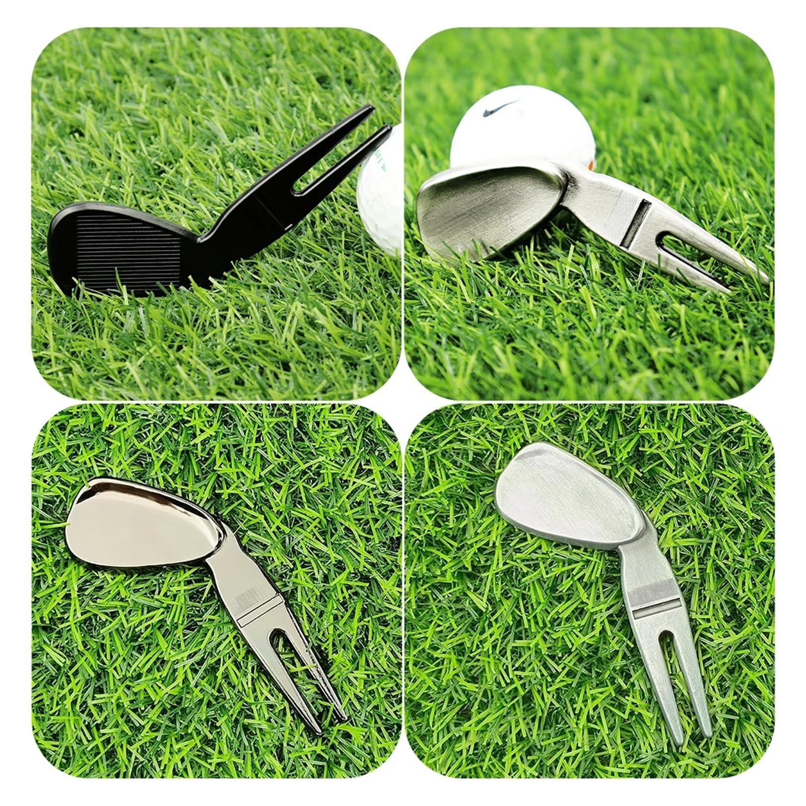 Golf Divot Tool Outdoor Golf Sport Liefert Rasen Reparatur Werkzeuge Position Marker Metall Langlebig Greens Gabel Golf Zubehör