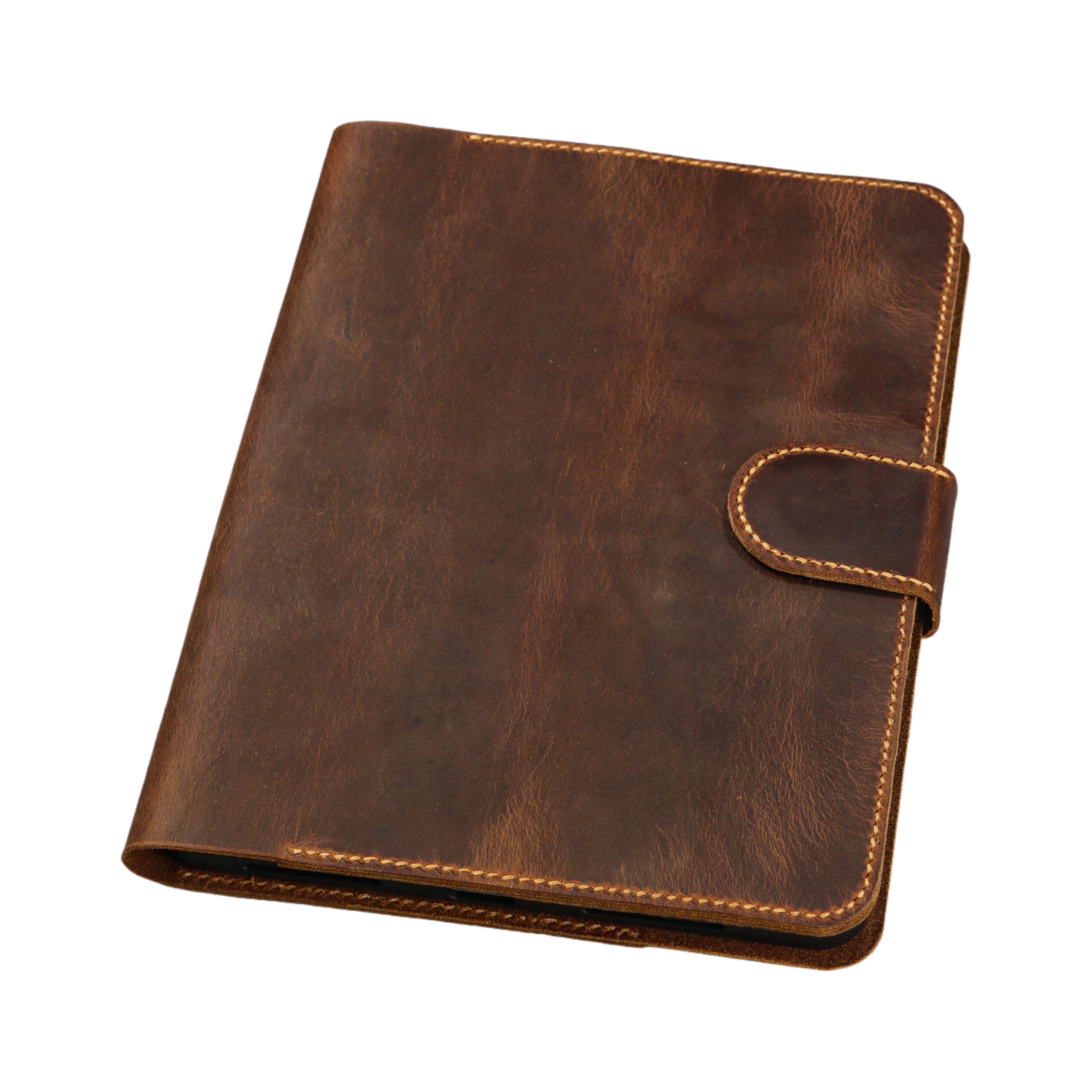 Personalisierbare Leder-Organizer-Hülle mit Standfunktion für iPad/iPad mini/iPad Air/iPad Pro, Vollnarben-Pull-Up-Leder, handgenähte Sattlernaht, Kartenfäche