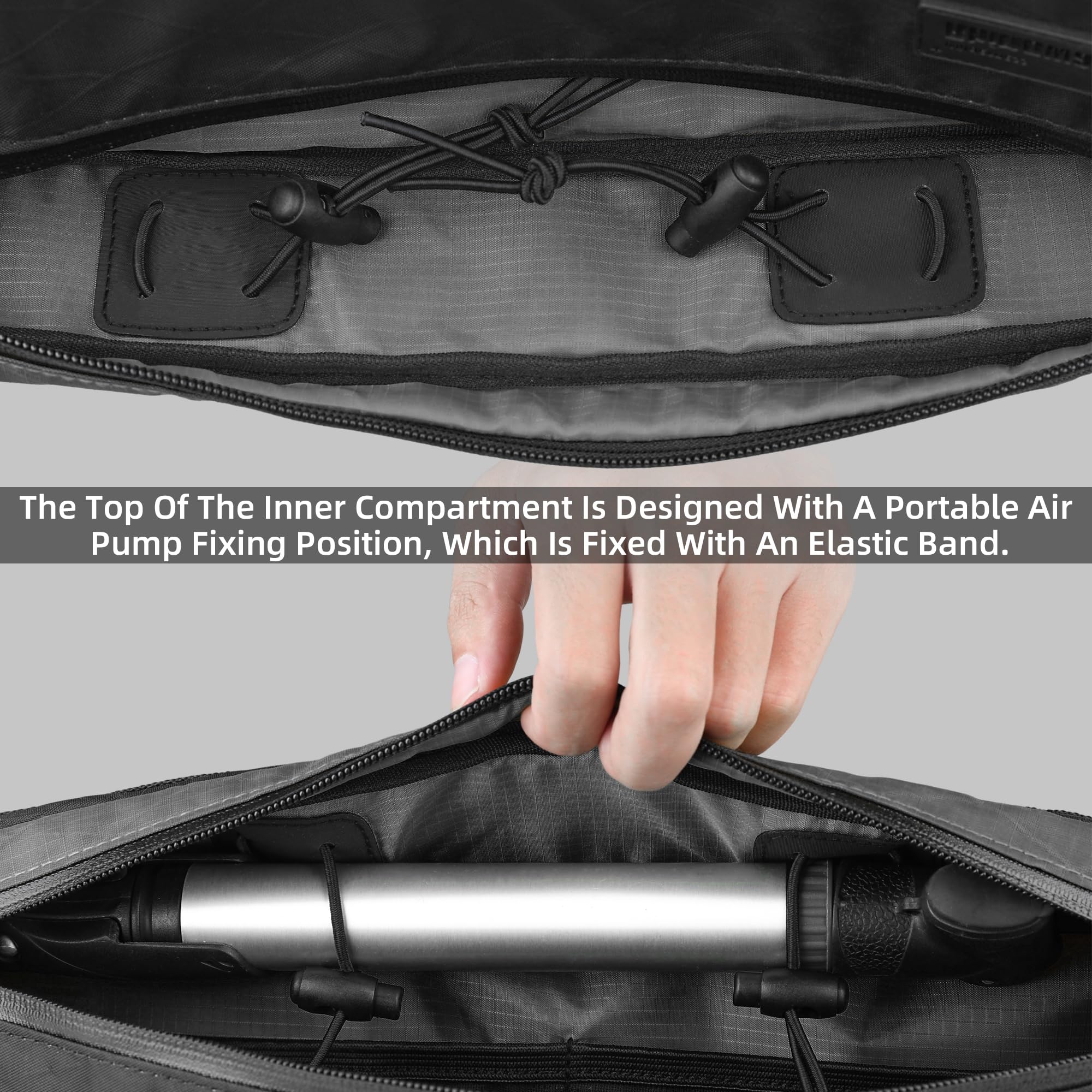Rhinowalk Borsa triangolare per bicicletta sotto il tubo superiore, custodia anteriore portaoggetti, cicloturismo bikepacking